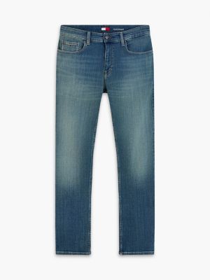 jeans scanton slim fit con baffature denim da uomini tommy jeans