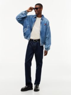 Faded Denim Relaxed Harrington Jacket — Blue 2
