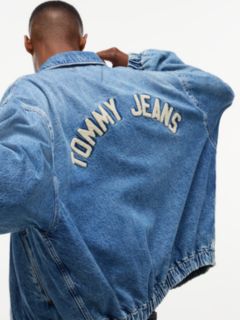 Faded Denim Relaxed Harrington Jacket — Blue 4