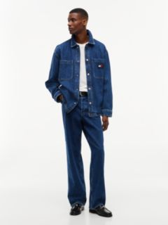 Stripe Relaxed Denim Shirt Jacket — Blue 2