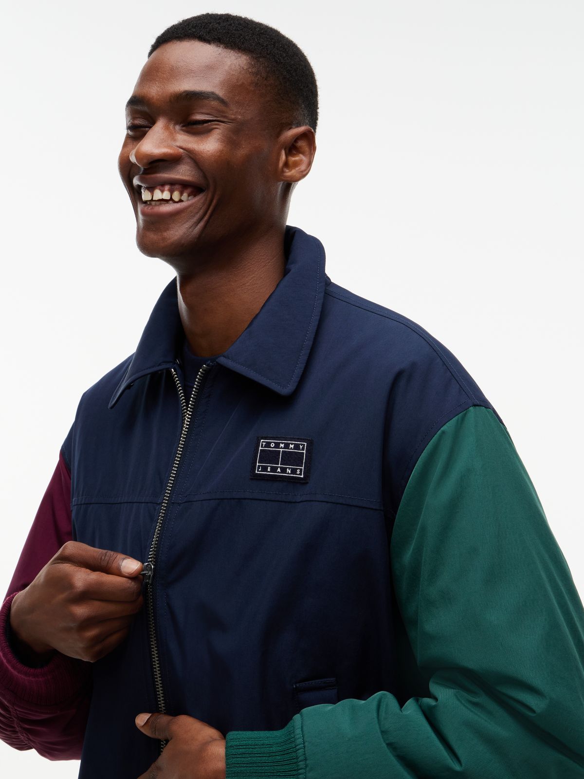 Teddy Collar Relaxed Aviator Jacket — Blue