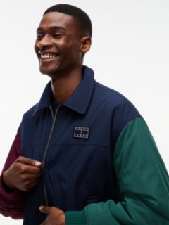 Teddy Collar Relaxed Aviator Jacket — Blue 3