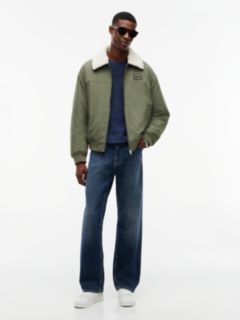 Teddy Collar Relaxed Aviator Jacket — Green 2