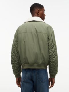 Teddy Collar Relaxed Aviator Jacket — Green 5