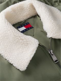 Teddy Collar Relaxed Aviator Jacket — Green 7
