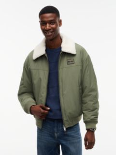 Teddy Collar Relaxed Aviator Jacket — Green 1