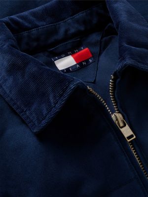 blau relaxed fit gesteppte jacke mit kragen für herren - tommy jeans