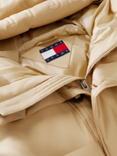 Logo Hooded Relaxed Puffer Jacket — Beige 7