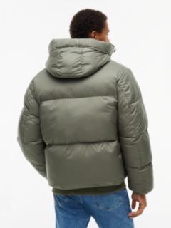 Logo Hooded Relaxed Puffer Jacket — Green 5