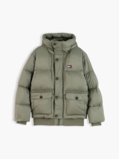 Logo Hooded Relaxed Puffer Jacket — Green 6