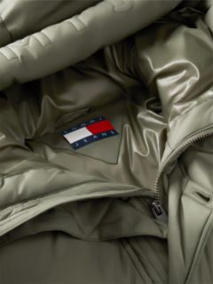 Logo Hooded Relaxed Puffer Jacket — Green 7