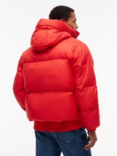 Logo Hooded Relaxed Puffer Jacket — Red 5