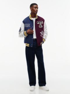 Wool Blend Letterman Varsity Jacket — Blue 2