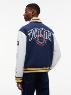 Wool Blend Letterman Varsity Jacket — Blue 5