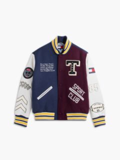 Wool Blend Letterman Varsity Jacket — Blue 6