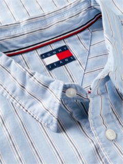 Boxy Fit Stripe Dobby Shirt — Blue 6