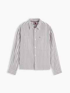 Boxy Fit Stripe Dobby Shirt — White 5