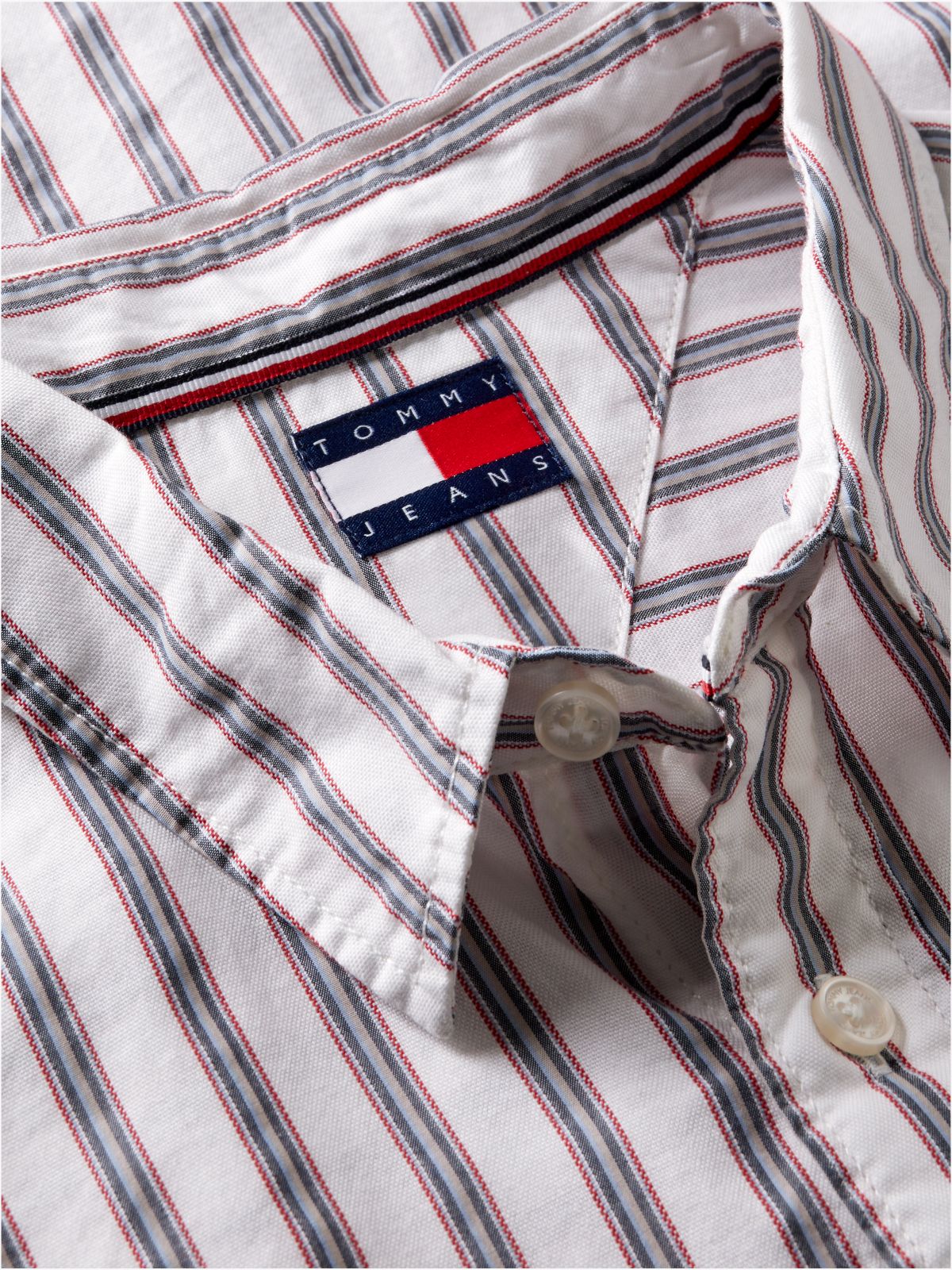 Boxy Fit Stripe Dobby Shirt — White