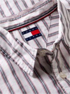 Boxy Fit Stripe Dobby Shirt — White 6