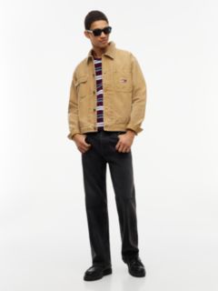 Corduroy Collar Oversized Canvas Overshirt — Beige 2