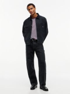 Corduroy Collar Oversized Canvas Overshirt — Black 2