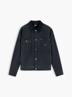 Corduroy Collar Oversized Canvas Overshirt — Black 6