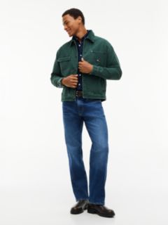 Corduroy Collar Oversized Canvas Overshirt — Green 2