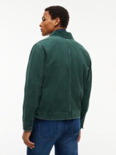 Corduroy Collar Oversized Canvas Overshirt — Green 4