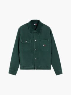 Corduroy Collar Oversized Canvas Overshirt — Green 5