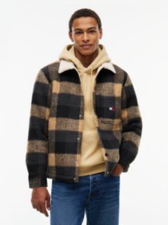 Brushed Flannel Teddy Collar Oversized Shacket — Black 1