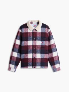 Brushed Flannel Teddy Collar Oversized Shacket — Blue 5