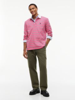 Tommy Badge Stripe Relaxed Rugby Shirt — Pink 2