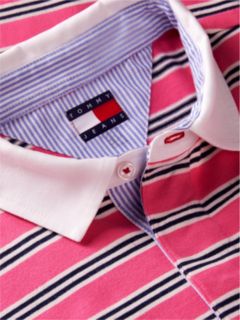 Tommy Badge Stripe Relaxed Rugby Shirt — Pink 6