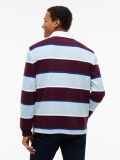 Tommy Badge Stripe Relaxed Rugby Shirt — Purple 4