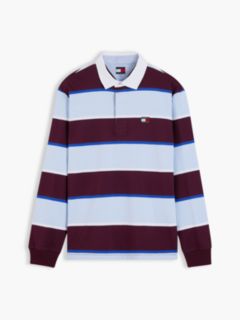 Tommy Badge Stripe Relaxed Rugby Shirt — Purple 5