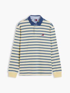 Tommy Badge Stripe Relaxed Rugby Shirt — Yellow 5