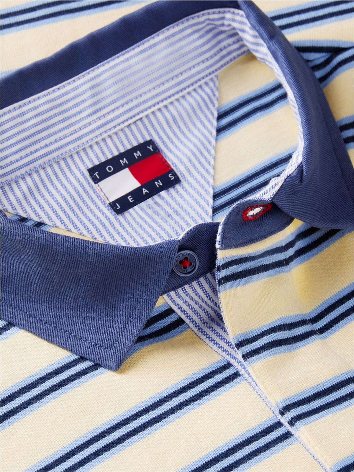 Tommy Badge Stripe Relaxed Rugby Shirt — Yellow