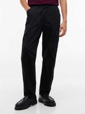 black sonny tapered cargo joggers for men tommy jeans