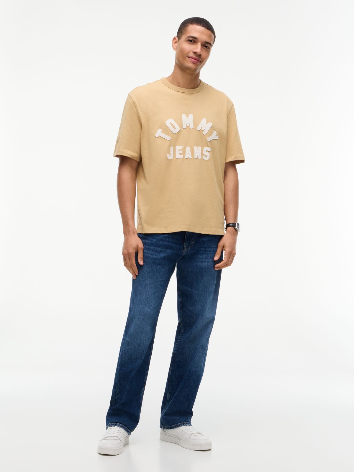Classic Logo Oversized Jersey T-Shirt — Beige