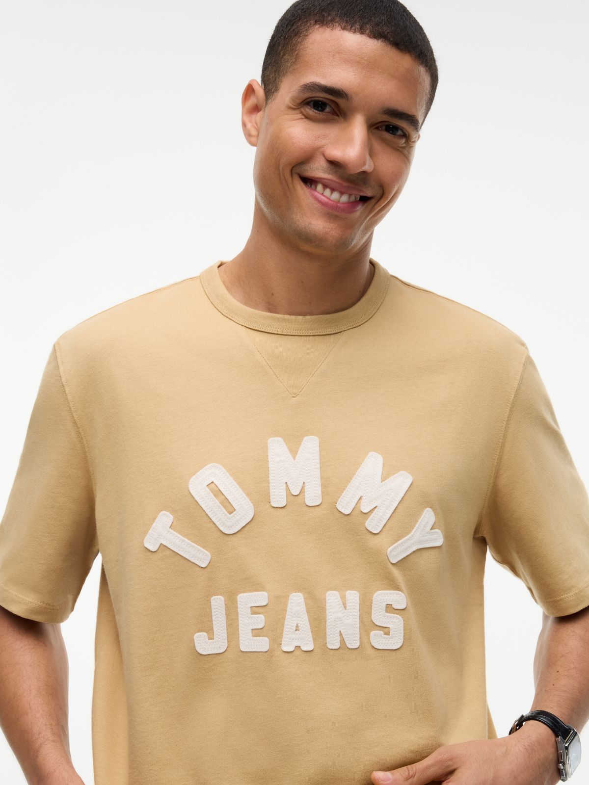 Classic Logo Oversized Jersey T-Shirt — Beige