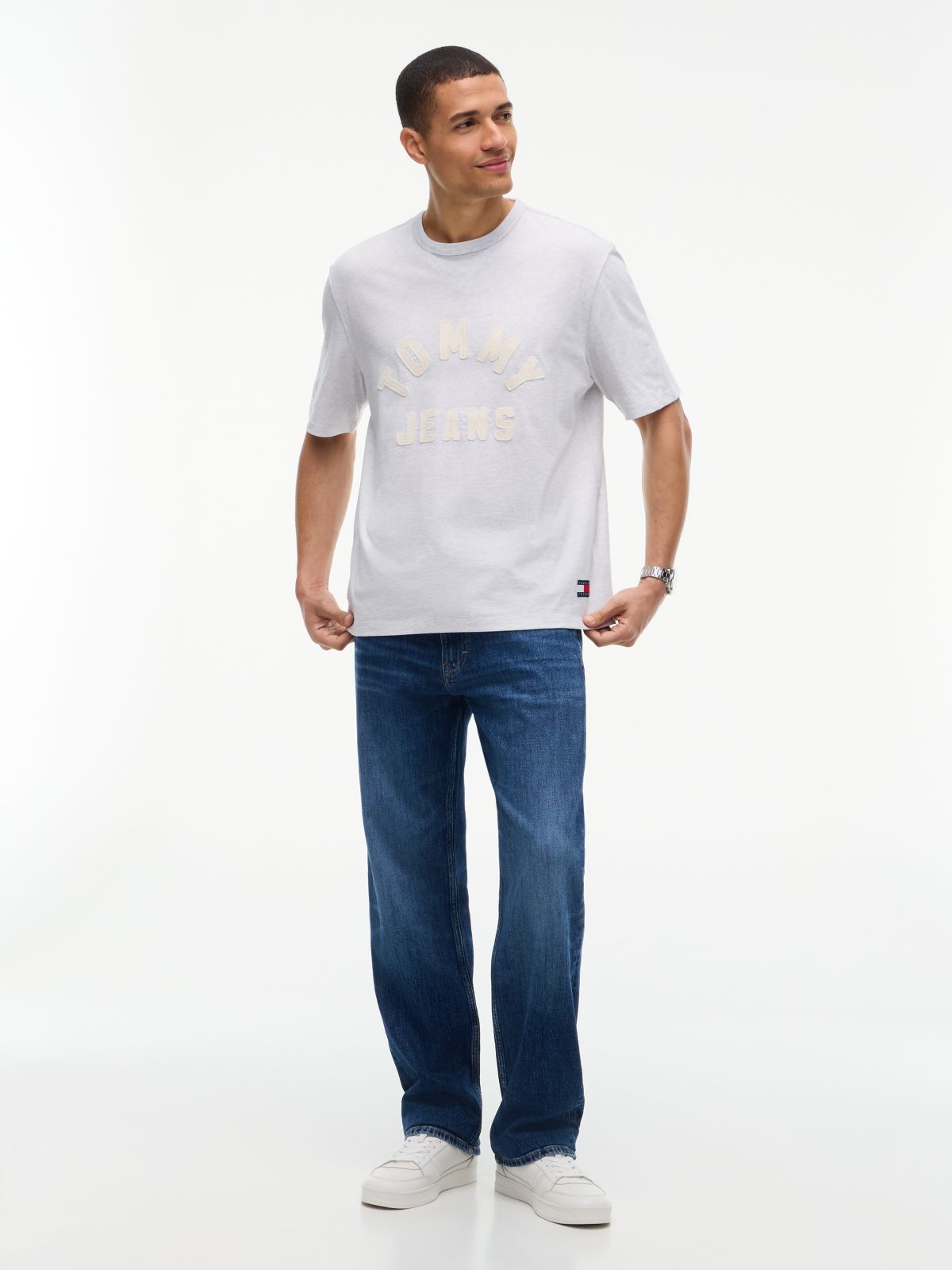 Classic Logo Oversized Jersey T-Shirt — Grey