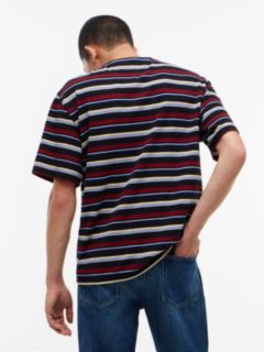 Badge Stripe Oversized Jersey T-Shirt — Black 4