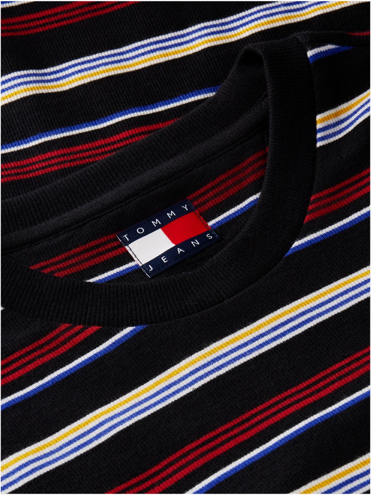 Badge Stripe Oversized Jersey T-Shirt — Black
