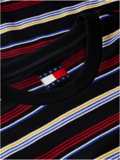 Badge Stripe Oversized Jersey T-Shirt — Black 6