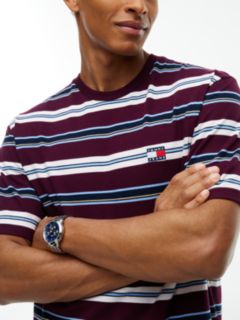 Badge Stripe Oversized Jersey T-Shirt — Purple 3