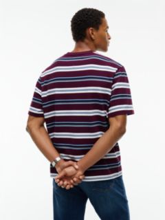 Badge Stripe Oversized Jersey T-Shirt — Purple 4