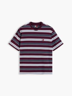 Badge Stripe Oversized Jersey T-Shirt — Purple 5