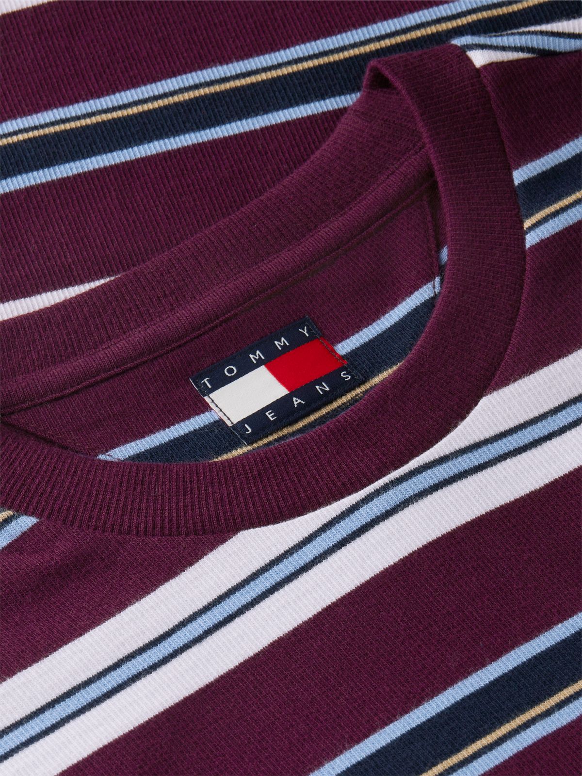 Badge Stripe Oversized Jersey T-Shirt — Purple