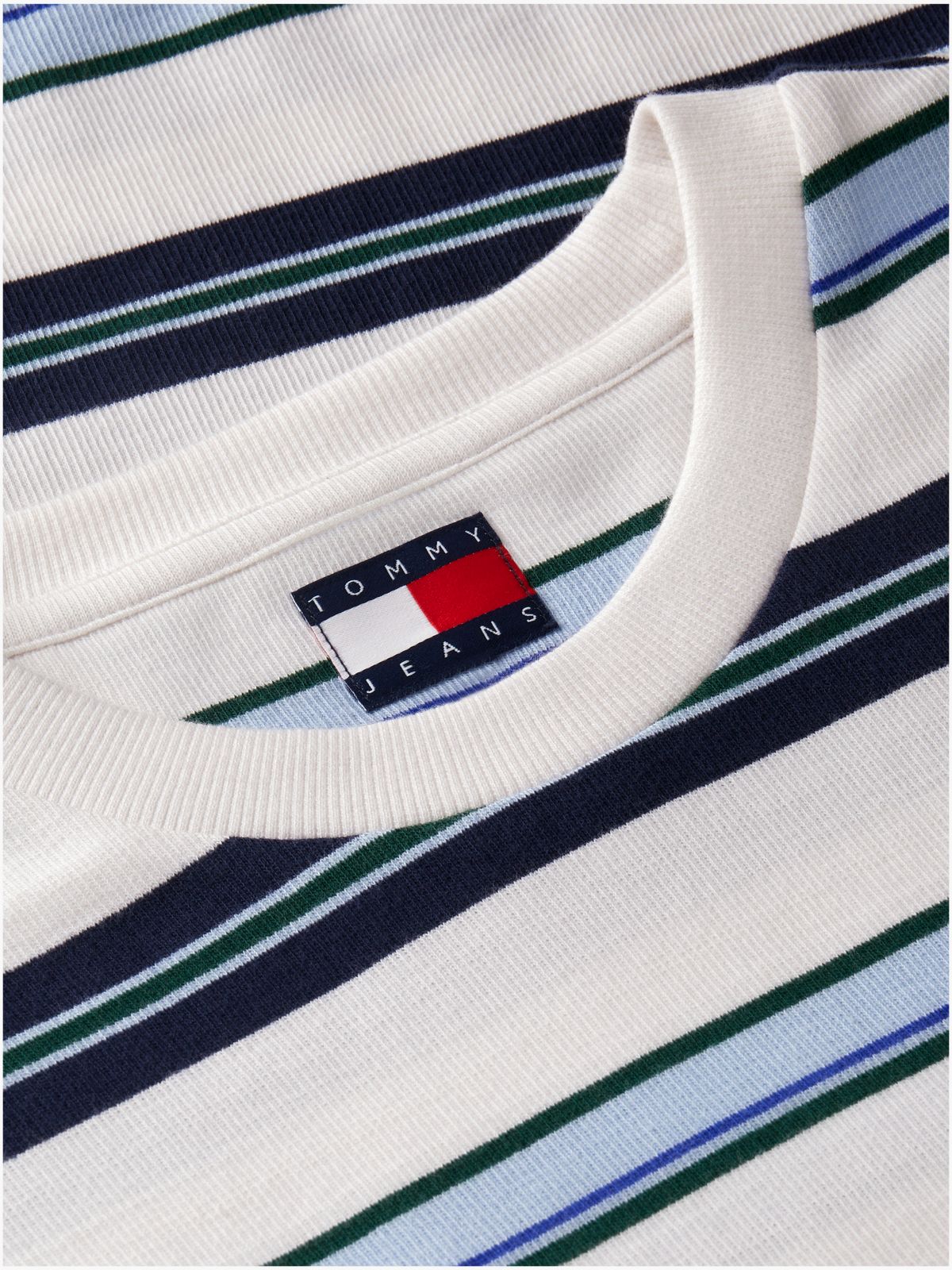 Badge Stripe Oversized Jersey T-Shirt — White