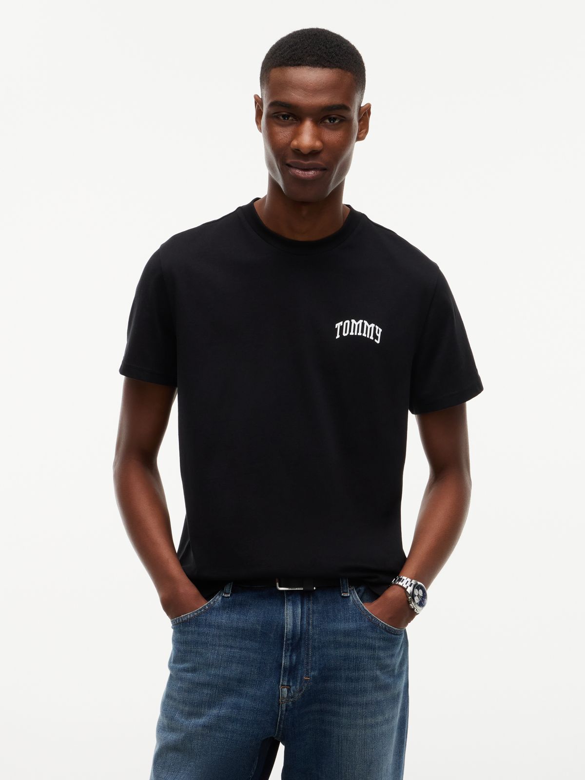 Logo Slim Jersey T-Shirt — Black
